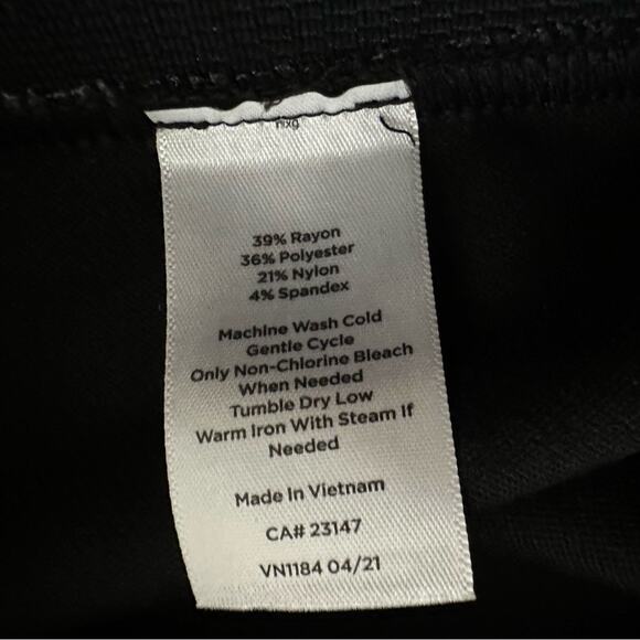 Talbots Soho Gray Black Elastic Waist Pull On Ponte Ankle Pants Size 16 - Picture 10 of 12